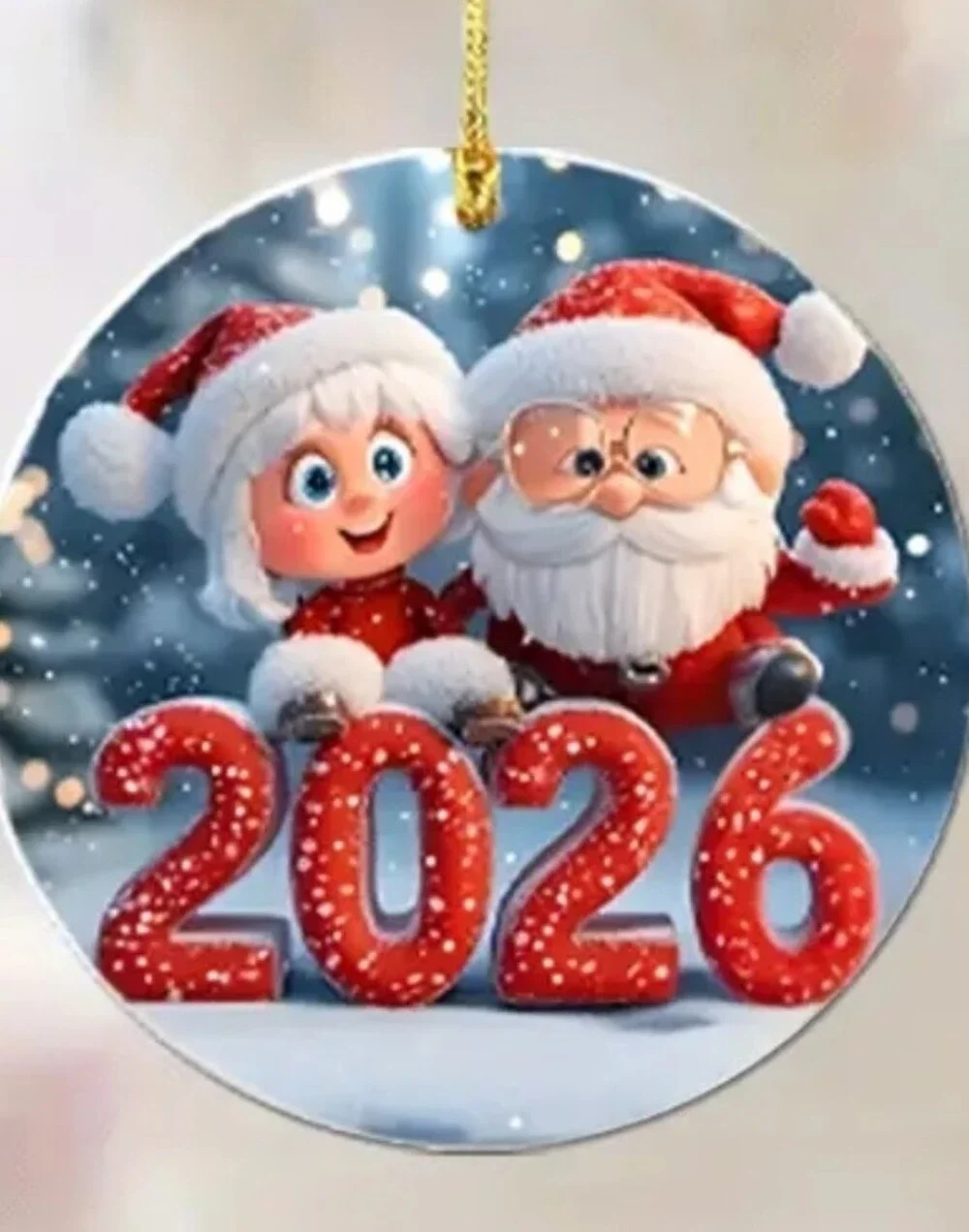 Santa & Mrs Claus 2026 Christmas Ornament Holiday Keepsake
